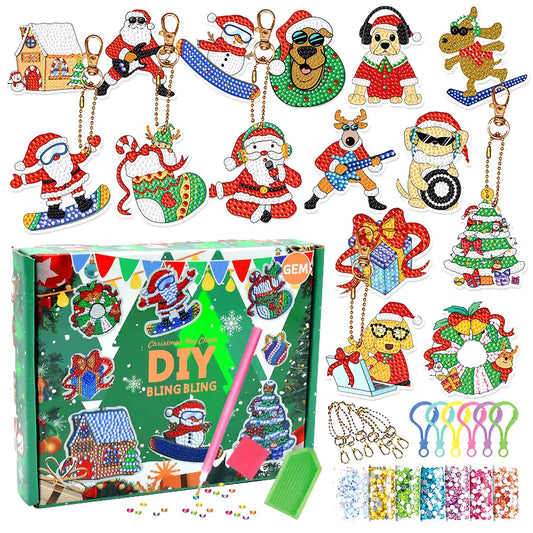Christmas Diamond Art Keychain Kit (5D DIY)