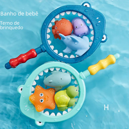Floating Animal Bath Toy Set (Lion, Shark & Fish