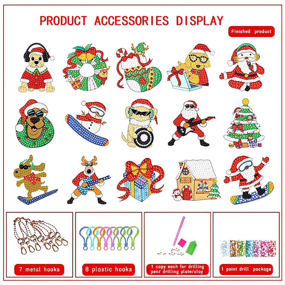Christmas Diamond Art Keychain Kit (5D DIY)
